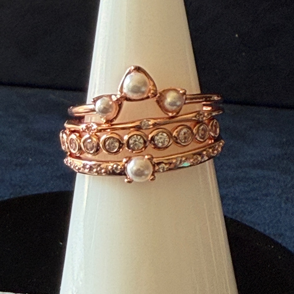 Bomb Party - Delicate Stacked Rings - RG74631 Dream Dancing On Quiet Wings